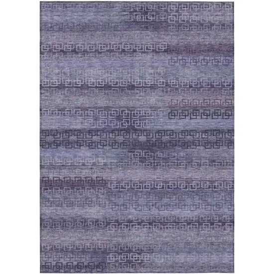 Plum And Lavender Striped Washable Indoor Outdoor Area Rug Photo 8