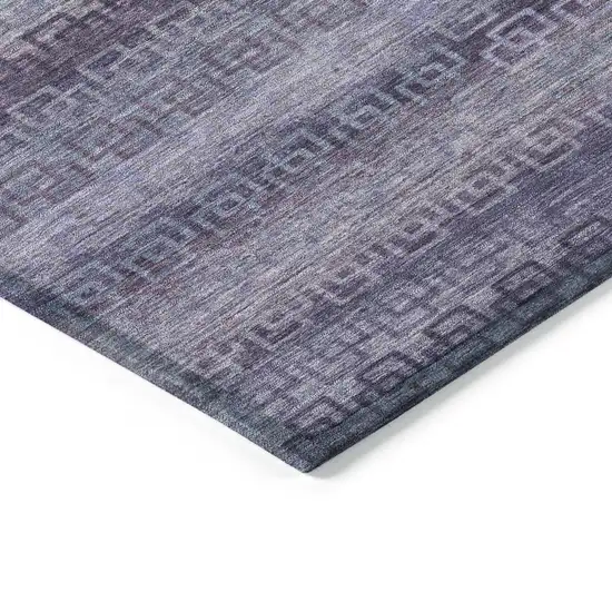 Plum And Lavender Striped Washable Indoor Outdoor Area Rug Photo 9