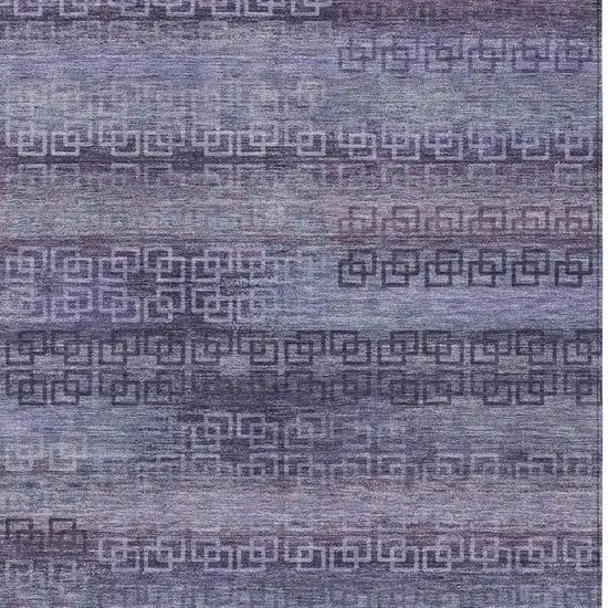 Plum And Lavender Striped Washable Indoor Outdoor Area Rug Photo 6