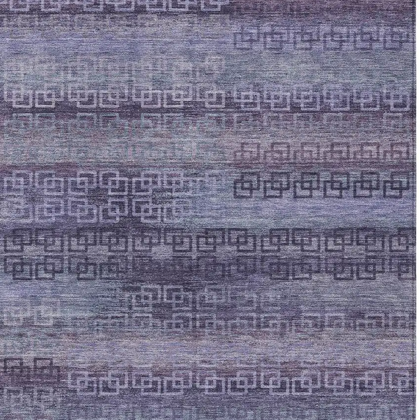 Plum And Lavender Striped Washable Indoor Outdoor Area Rug Photo 6