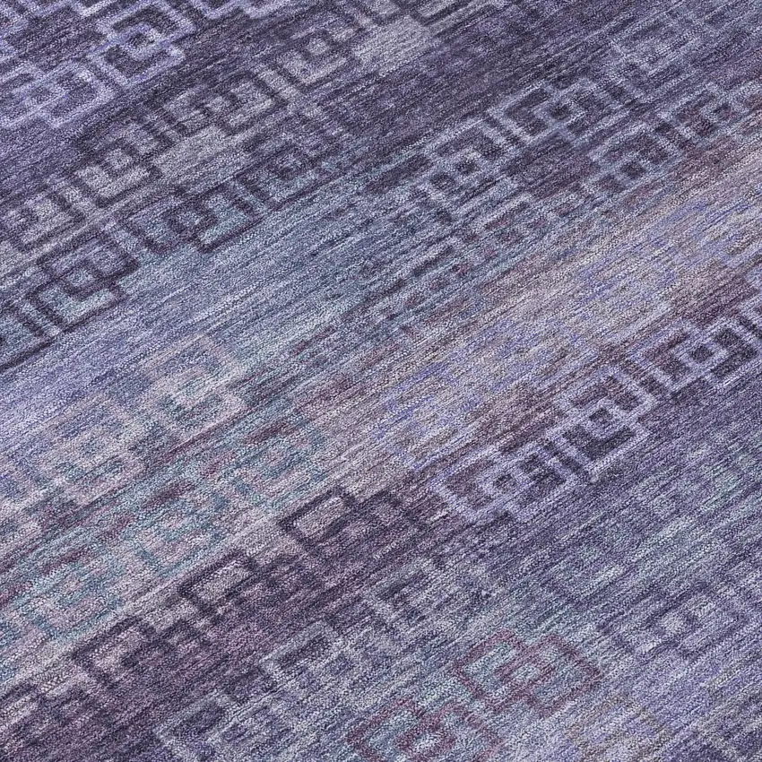 Plum And Lavender Striped Washable Indoor Outdoor Area Rug Photo 8