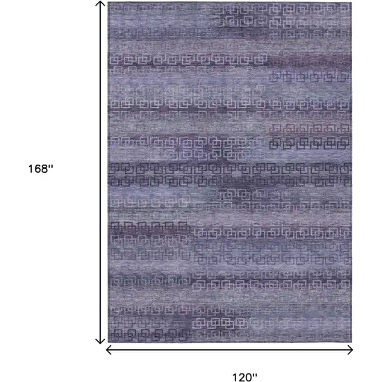 Plum And Lavender Striped Washable Indoor Outdoor Area Rug Photo 9