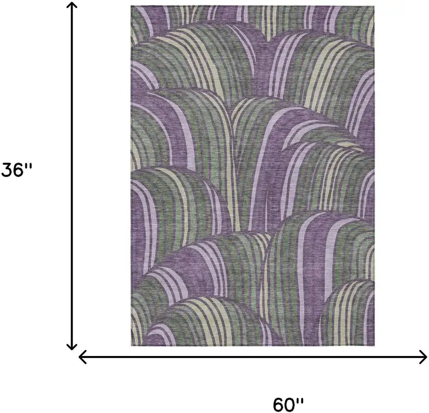 Plum And Purple Abstract Washable Indoor Outdoor Area Rug Photo 6