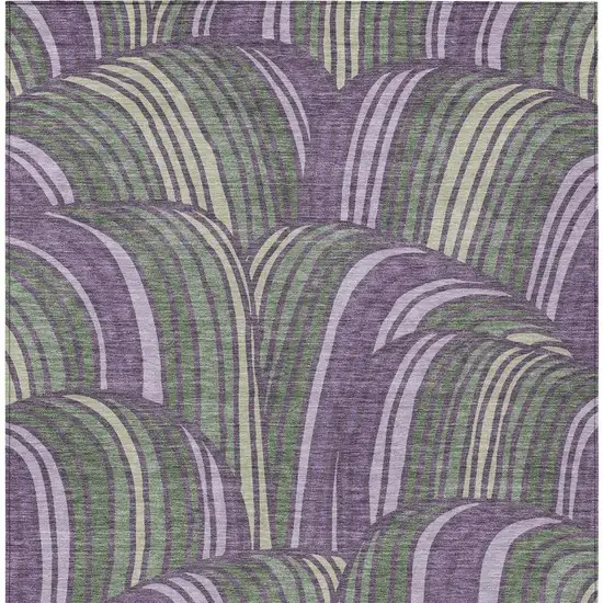 Plum And Purple Abstract Washable Indoor Outdoor Area Rug Photo 3