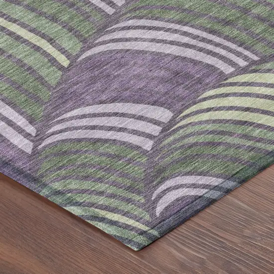 Plum And Purple Abstract Washable Indoor Outdoor Area Rug Photo 8