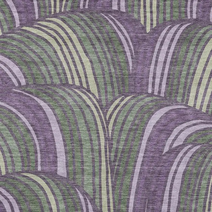 Plum And Purple Abstract Washable Indoor Outdoor Area Rug Photo 2