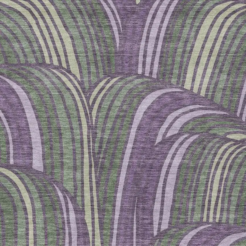 Plum And Purple Abstract Washable Indoor Outdoor Area Rug Photo 2