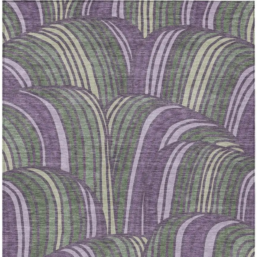 Plum And Purple Abstract Washable Indoor Outdoor Area Rug Photo 3
