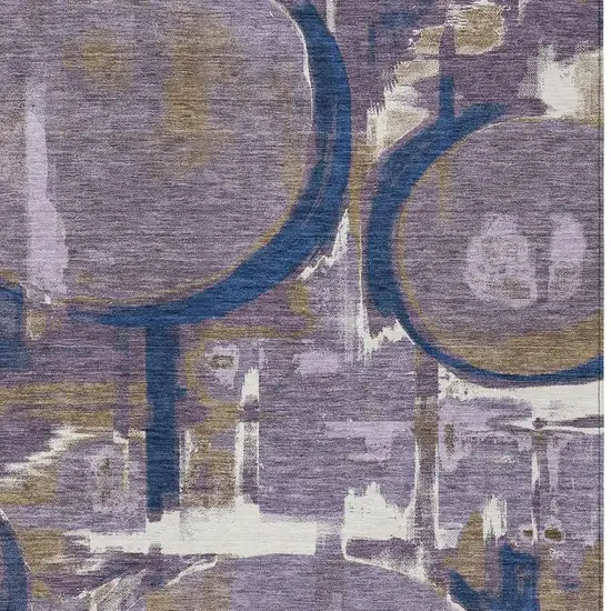 Plum And Purple Abstract Washable Indoor Outdoor Area Rug Photo 2