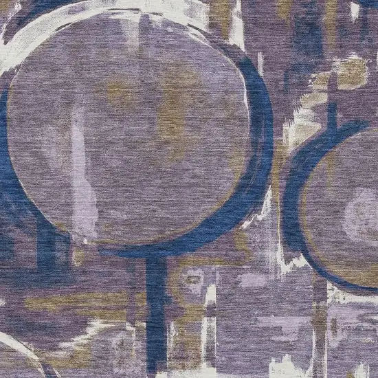Plum And Purple Abstract Washable Indoor Outdoor Area Rug Photo 2