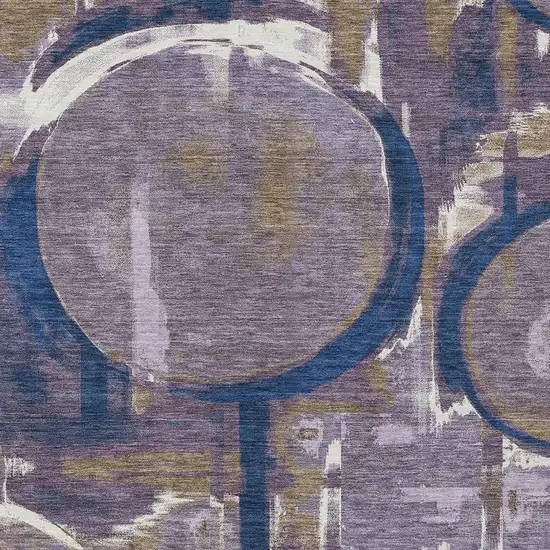 Plum And Purple Abstract Washable Indoor Outdoor Area Rug Photo 2