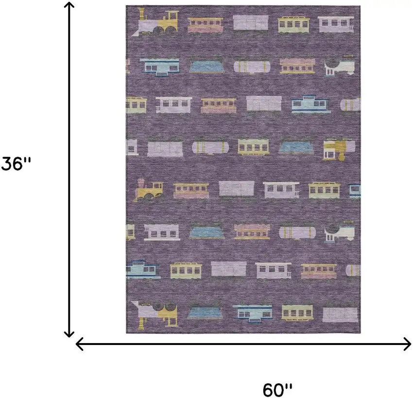 Plum And Purple Abstract Washable Indoor Outdoor Area Rug Photo 6