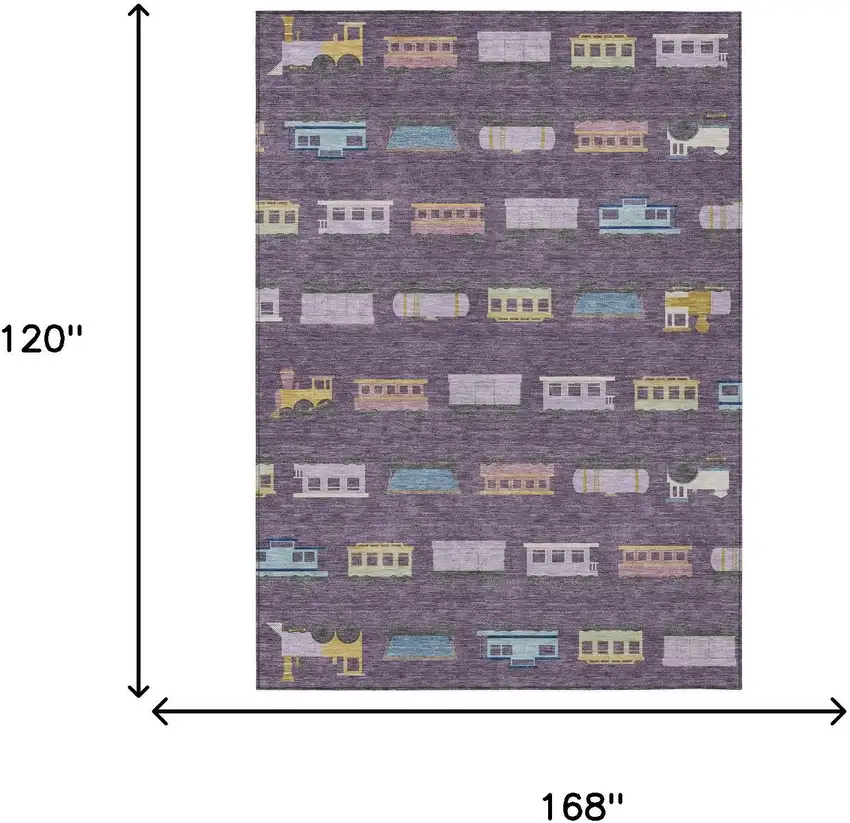 Plum And Purple Abstract Washable Indoor Outdoor Area Rug Photo 6