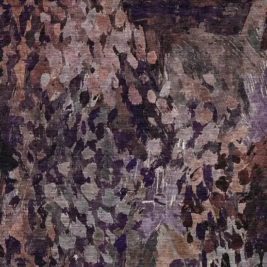 Plum And Purple Abstract Washable Indoor Outdoor Area Rug Photo 3