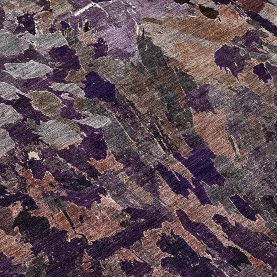 Plum And Purple Abstract Washable Indoor Outdoor Area Rug Photo 6