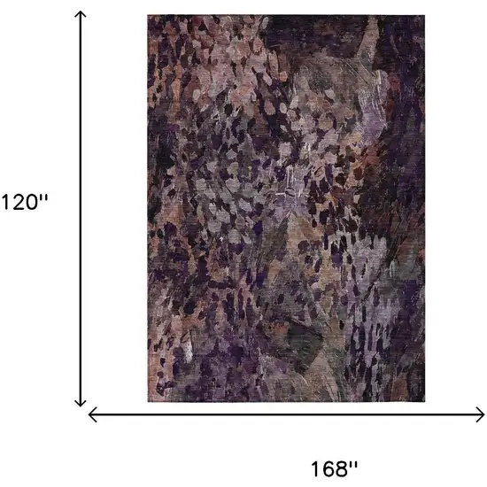 Plum And Purple Abstract Washable Indoor Outdoor Area Rug Photo 7