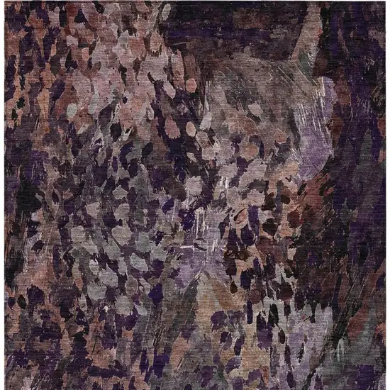 Plum And Purple Abstract Washable Indoor Outdoor Area Rug Photo 3