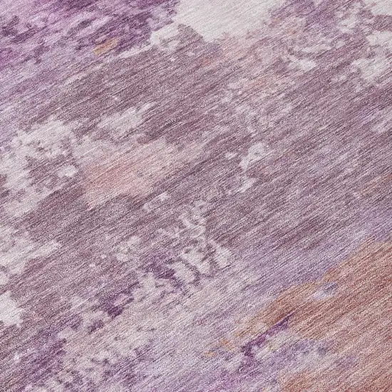 Plum And Purple Abstract Washable Indoor Outdoor Area Rug Photo 4