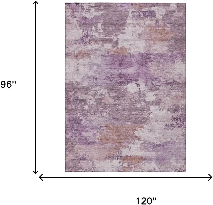 Plum And Purple Abstract Washable Indoor Outdoor Area Rug Photo 5
