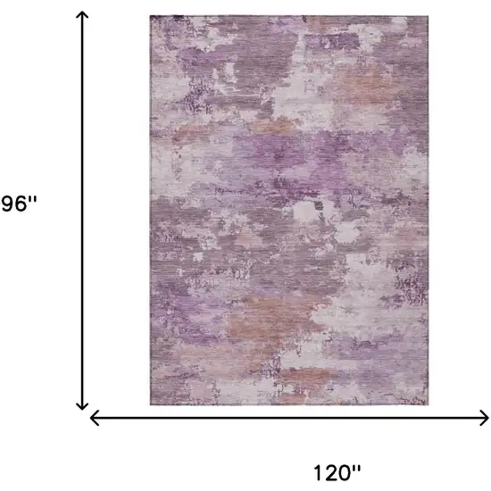 Plum And Purple Abstract Washable Indoor Outdoor Area Rug Photo 5