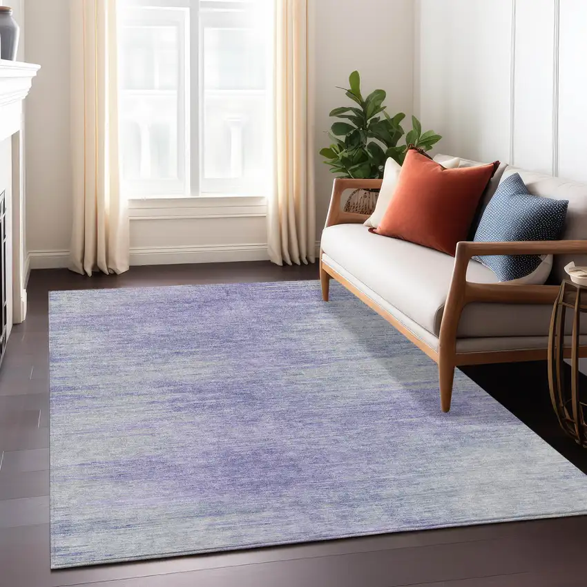 Plum And Purple Abstract Washable Indoor Outdoor Area Rug Photo 9