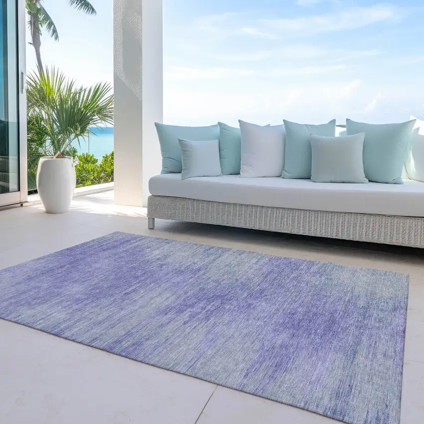 Plum And Purple Abstract Washable Indoor Outdoor Area Rug Photo 7