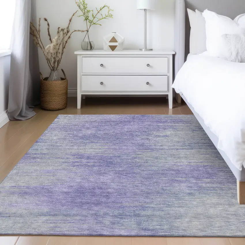 Plum And Purple Abstract Washable Indoor Outdoor Area Rug Photo 8