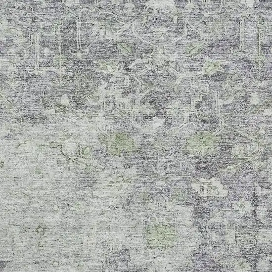 Plum And Purple Floral Washable Area Rug With UV Protection Photo 3