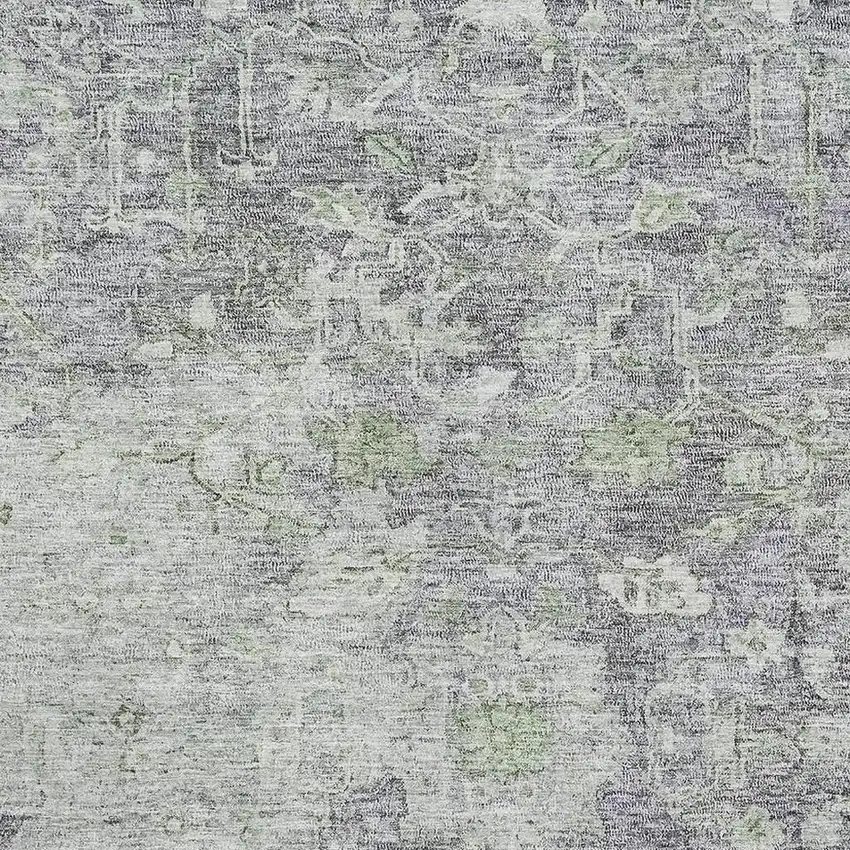 Plum And Purple Floral Washable Area Rug With UV Protection Photo 3