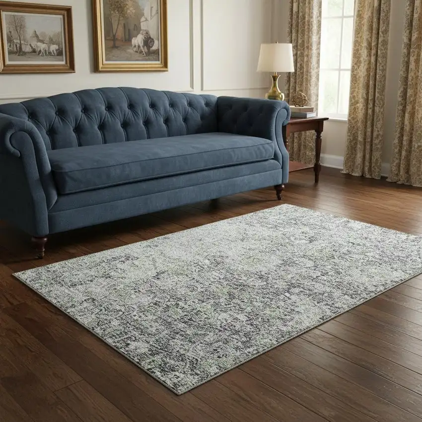 Plum And Purple Floral Washable Area Rug With UV Protection Photo 2