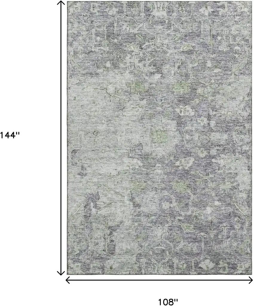 Plum And Purple Floral Washable Area Rug With UV Protection Photo 3