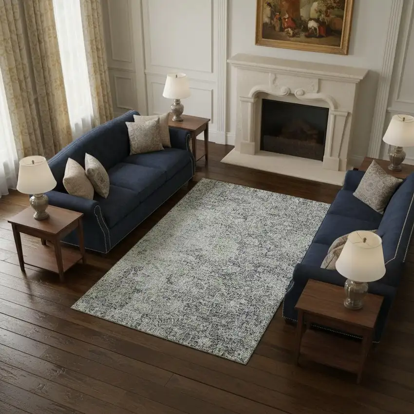 Plum And Purple Floral Washable Area Rug With UV Protection Photo 2