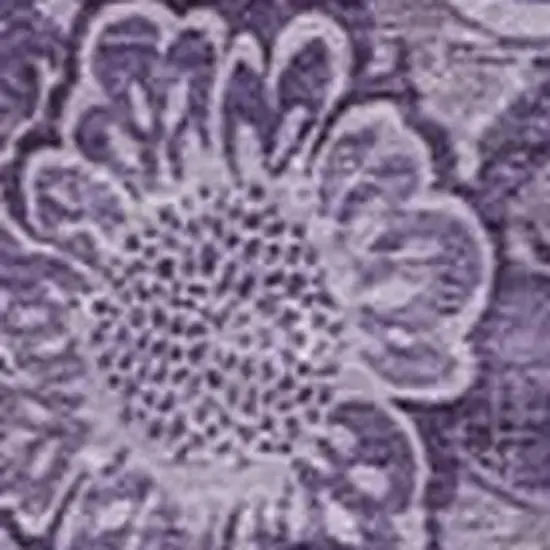 Plum And Purple Floral Washable Indoor Outdoor Area Rug Photo 3