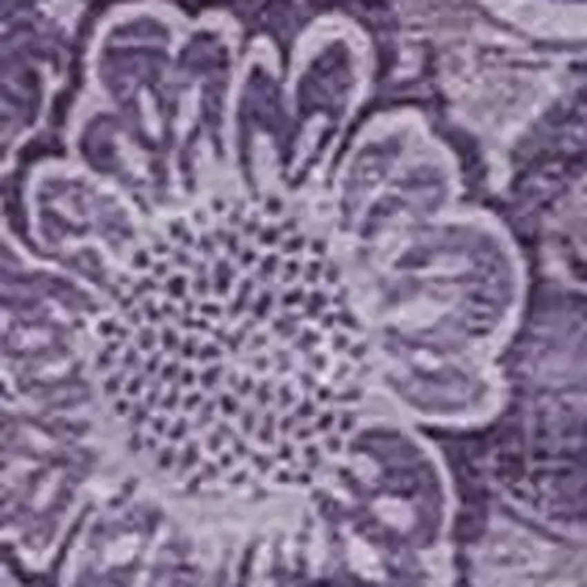 Plum And Purple Floral Washable Indoor Outdoor Area Rug Photo 3