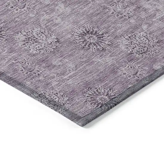Plum And Purple Floral Washable Indoor Outdoor Area Rug Photo 5