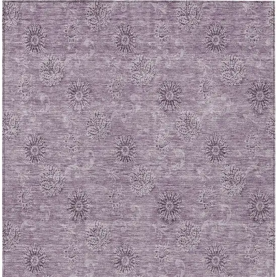 Plum And Purple Floral Washable Indoor Outdoor Area Rug Photo 7