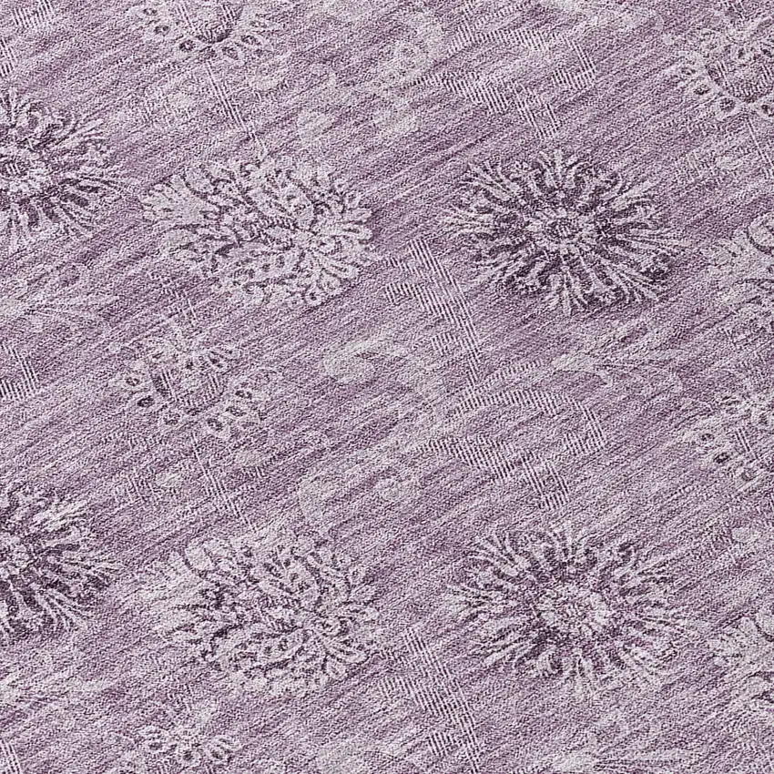 Plum And Purple Floral Washable Indoor Outdoor Area Rug Photo 8