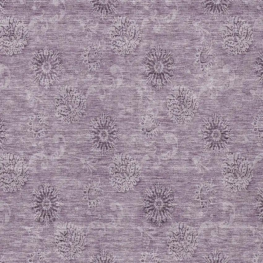 Plum And Purple Floral Washable Indoor Outdoor Area Rug Photo 6