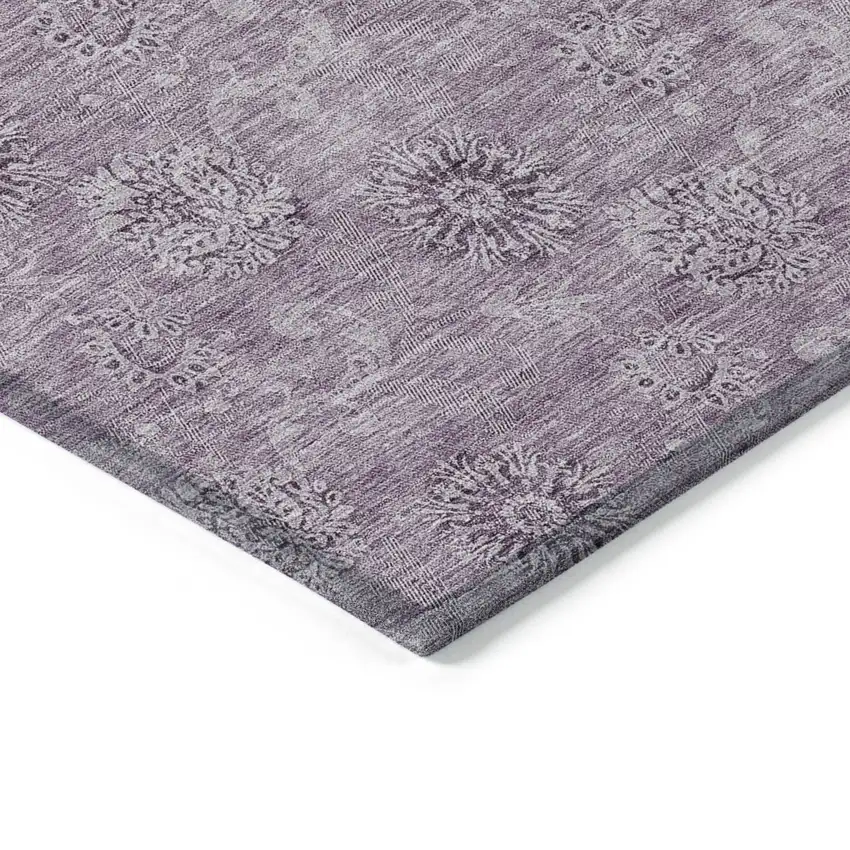 Plum And Purple Floral Washable Indoor Outdoor Area Rug Photo 5