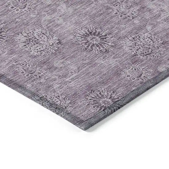 Plum And Purple Floral Washable Indoor Outdoor Area Rug Photo 5