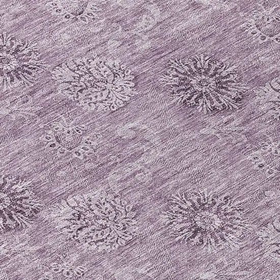 Plum And Purple Floral Washable Indoor Outdoor Area Rug Photo 8