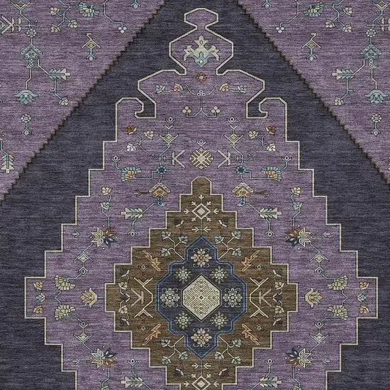 Plum And Purple Geometric Washable Indoor Outdoor Area Rug Photo 2