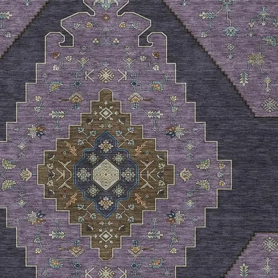 Plum And Purple Geometric Washable Indoor Outdoor Area Rug Photo 2