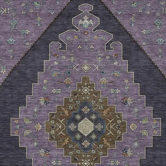 Plum And Purple Geometric Washable Indoor Outdoor Area Rug Photo 2