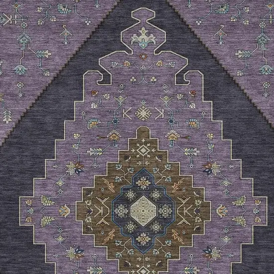 Plum And Purple Geometric Washable Indoor Outdoor Area Rug Photo 2