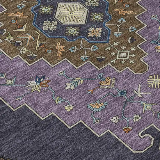 Plum And Purple Geometric Washable Indoor Outdoor Area Rug Photo 4
