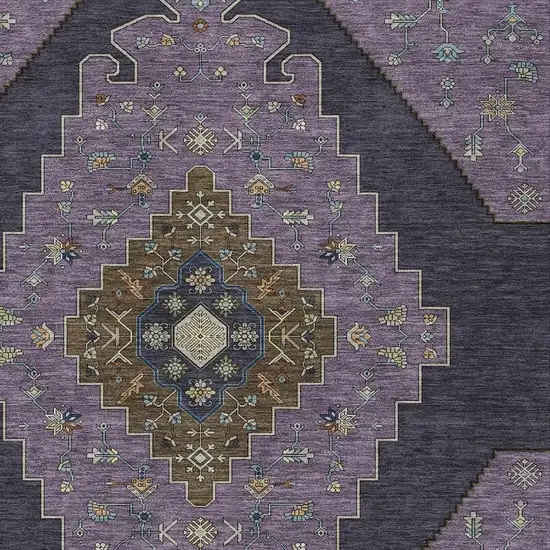 Plum And Purple Geometric Washable Indoor Outdoor Area Rug Photo 2