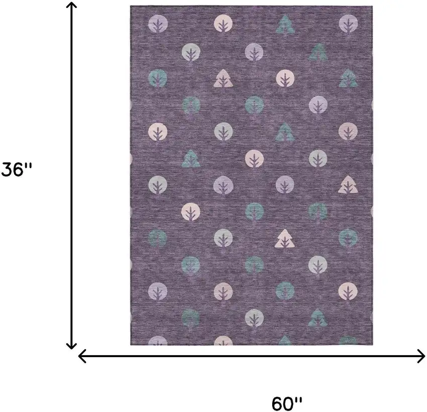 Plum And Purple Geometric Washable Indoor Outdoor Area Rug Photo 7