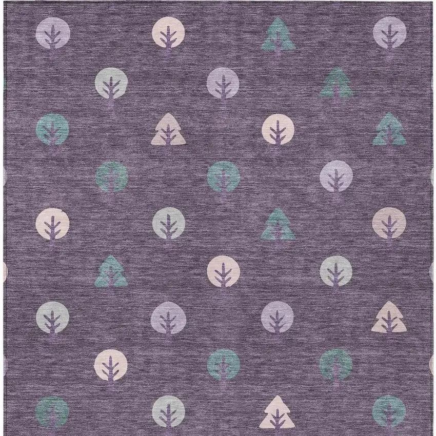 Plum And Purple Geometric Washable Indoor Outdoor Area Rug Photo 4