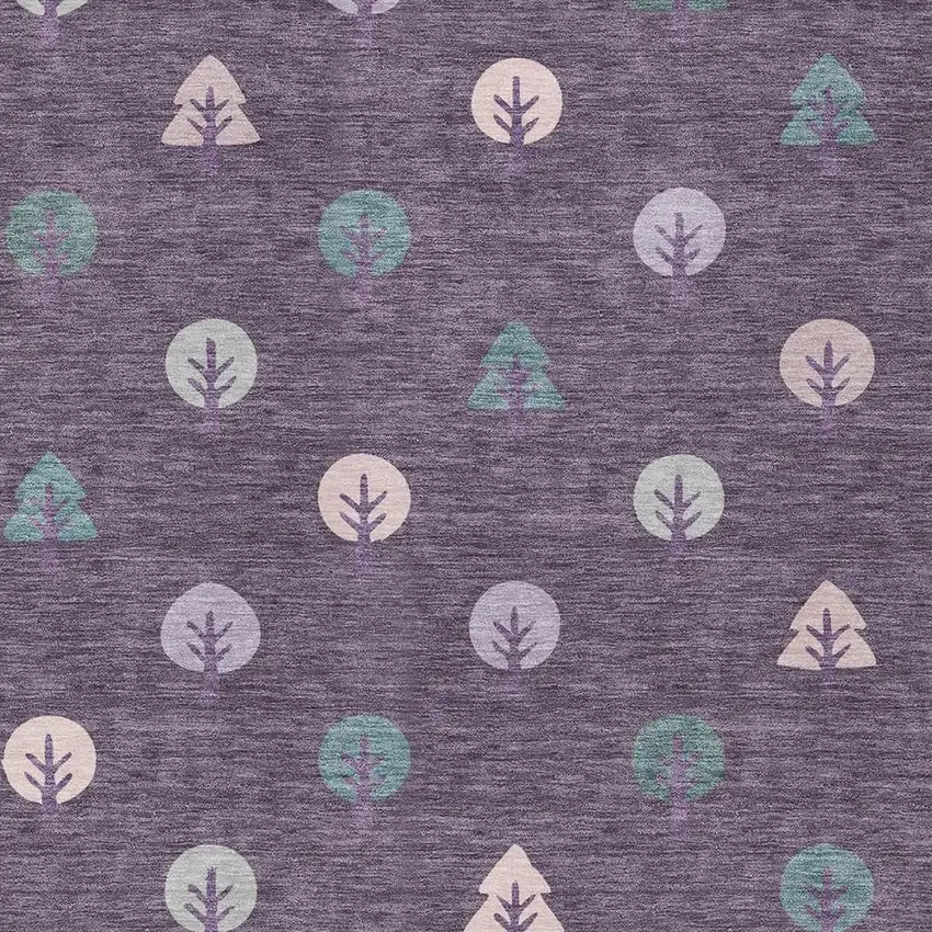 Plum And Purple Geometric Washable Indoor Outdoor Area Rug Photo 3